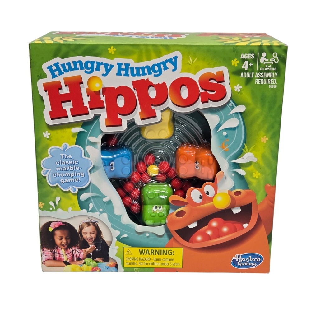 Hungry Hungry Hippos Game for Preschoolers |  Ages 4 and Up | 2 to 4 Players New